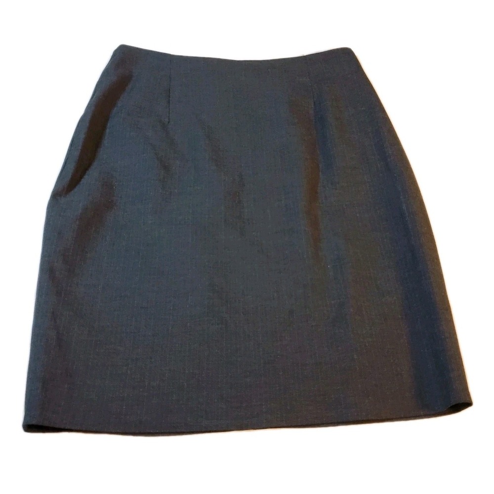 Laura Galic Skirt Women's M Gray 100% Wool Lined Zip Career Knee-length Office‎